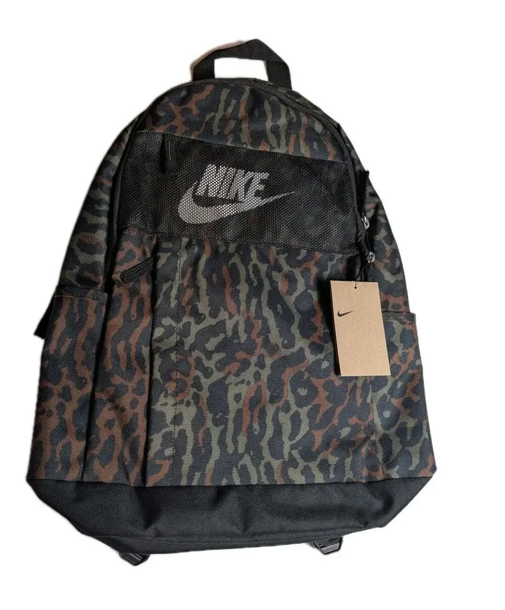 Nike Elemental 21L Brown/Black Camo Kids School Backpack FB2834-010 New